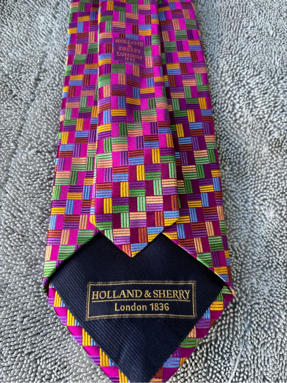 Holland & Sherry woven silk tie